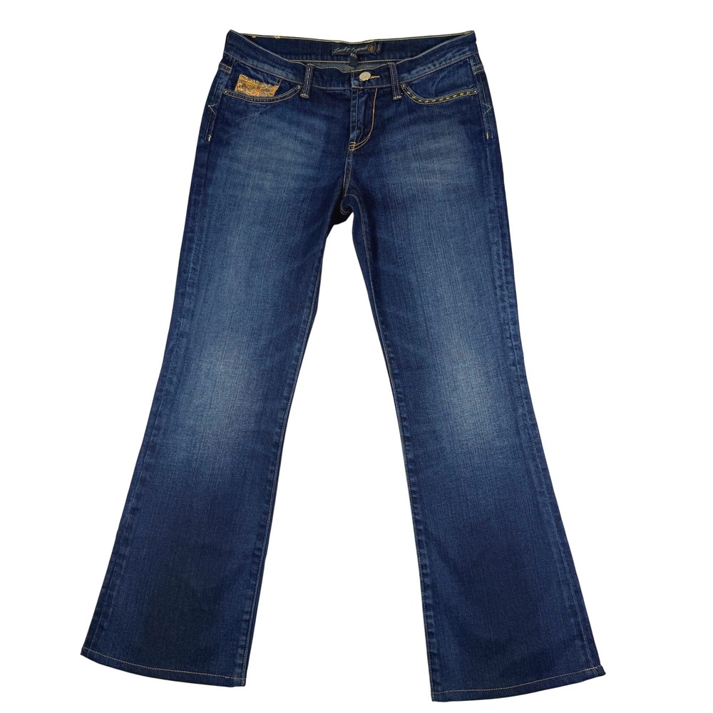 Y2K Lucky Brand Sweet N Low Bootcut Jeans Dark Wash Peace‎ Sign Size 6/28